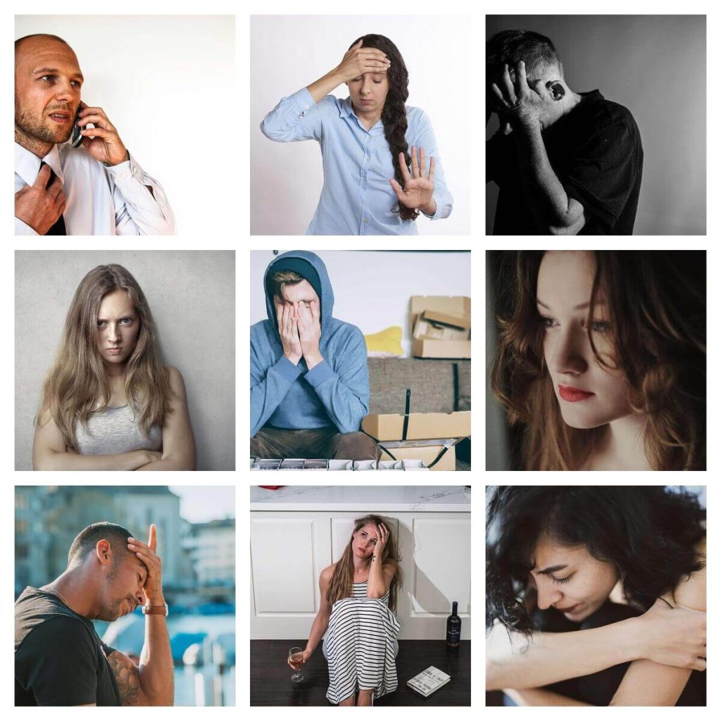 men and women upset because they are in a toxic relationsip