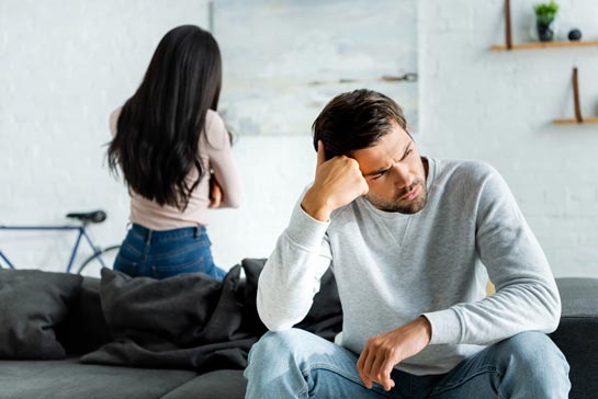 couple ignoring each other